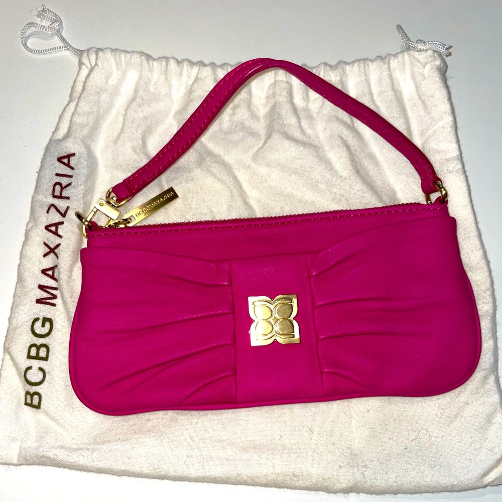 BCBG Max Azria Wristlet, Fuchsia Vegan Leather - NWOT